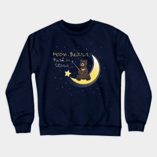 Moon Bears Fish for Stars Crewneck Sweatshirt